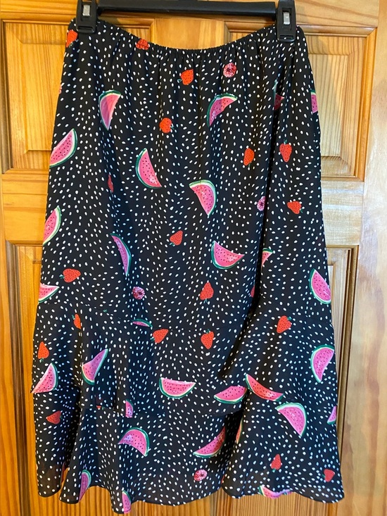 Christopher & Banks Dresses & Skirts - Christopher & Banks Black Skirt with Fruit and White Polka Dot Accents